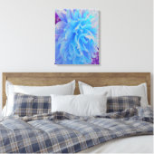 Elegant Blue Decorative Dahlia Flower Canvas Afdruk (Insitu (Slaapkamer))