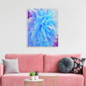 Elegant Blue Decorative Dahlia Flower Canvas Afdruk (Insitu (Woonkamer))