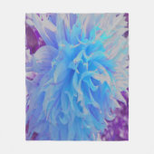 Elegant Blue Decorative Dahlia Flower Fleece Deken (Voorkant)