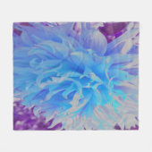 Elegant Blue Decorative Dahlia Flower Fleece Deken (Voorkant (Horizontaal))