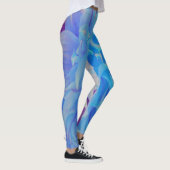 Elegant Blue Decorative Dahlia Flower Leggings (Rechts)