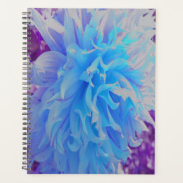 Elegant Blue Decorative Dahlia Flower Planner