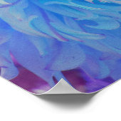 Elegant Blue Decorative Dahlia Flower Poster (Hoek)