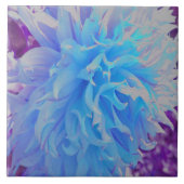 Elegant Blue Decorative Dahlia Flower Tegeltje (Voorkant)