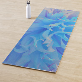 Elegant Blue Decorative Dahlia Flower Yogamat