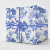 Elegant  Blue Deer Fox Country Toile Cadeaupapier