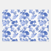 Elegant  Blue Deer Fox Country Toile Inpakpapier Vel (Voorkant 2)