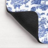 Elegant Blue Deer Fox Country Toile Muismat (Hoek)