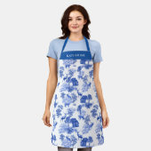 Elegant  Blue Deer Fox Country Toile Schort (Gedragen)