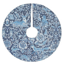 Elegant Blue Delft Woodland Animal Deer Floral