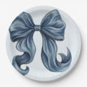 Elegant Blue Denim Bow  Papieren Bordje (Voorkant)