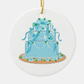 Elegant Blue Designer Cake Keramisch Ornament (Voorkant)
