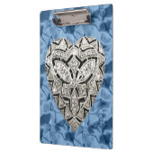 Elegant Blue Designer Heart-klembord Klembord (Links)