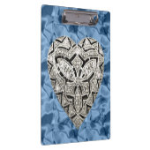 Elegant Blue Designer Heart-klembord Klembord (Rechts)