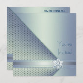 Elegant Blue Diamond Blue Party Kaart (Voorkant / Achterkant)