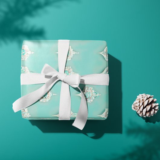 Elegant  Blue Diamond Cascade Cadeaupapier