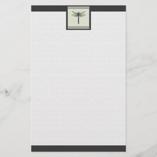 Elegant Blue Dragonfly Briefpapier (Voorkant)