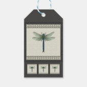 Elegant Blue Dragonfly Cadeaulabel (Voorkant)