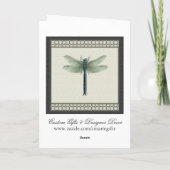 Elegant Blue Dragonfly Feestdagen Kaart (Achterkant)