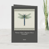 Elegant Blue Dragonfly Kaart (Achterkant)