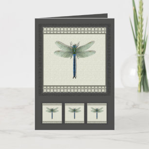 Elegant Blue Dragonfly Kaart