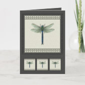Elegant Blue Dragonfly Kaart (Voorkant)