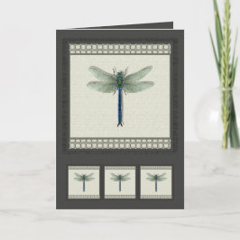 Elegant Blue Dragonfly Kaart