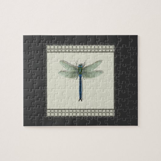 Elegant Blue Dragonfly Legpuzzel (Horizontaal)