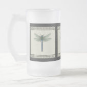 Elegant Blue Dragonfly Matglas Bierpul (Links)