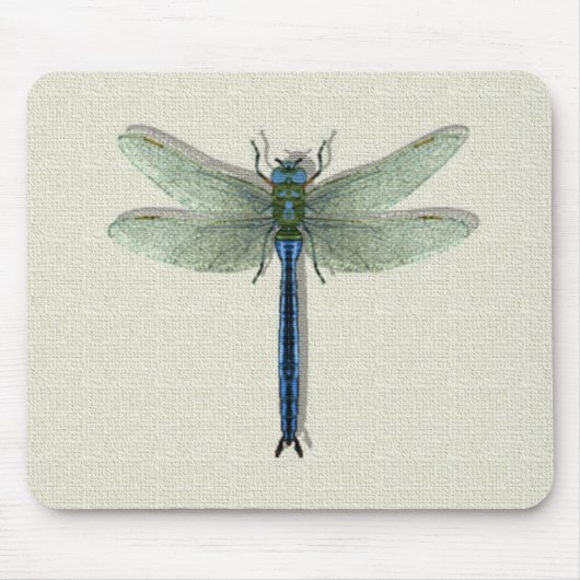 Elegant Blue Dragonfly Muismat (Voorkant)