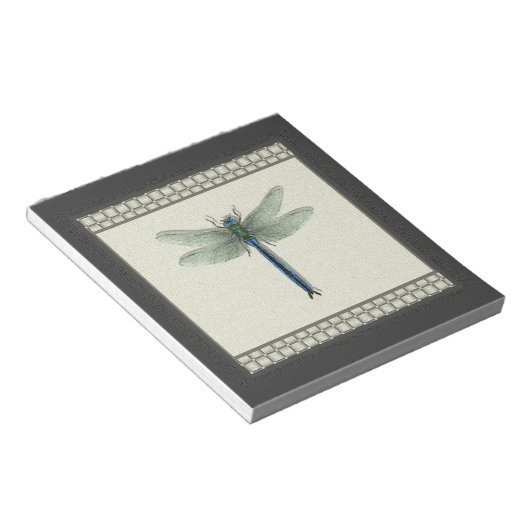 Elegant Blue Dragonfly Notitieblok (Schuin)