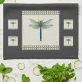 Elegant Blue Dragonfly Theedoek (Gevouwen)