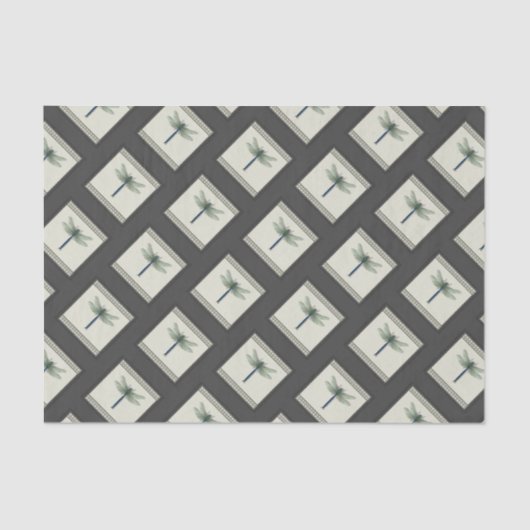 Elegant Blue Dragonfly Tissuepapier (Voorkant)