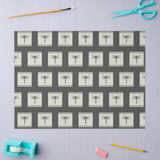 Elegant Blue Dragonfly Tissuepapier (Craft)