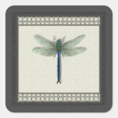 Elegant Blue Dragonfly Vierkante Sticker (Voorkant)