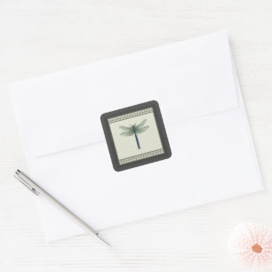 Elegant Blue Dragonfly Vierkante Sticker