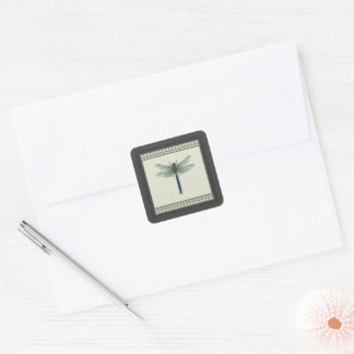 Elegant Blue Dragonfly Vierkante Sticker