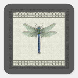 Elegant Blue Dragonfly Vierkante Sticker