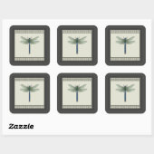 Elegant Blue Dragonfly Vierkante Sticker (Vel)