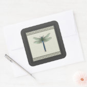 Elegant Blue Dragonfly Vierkante Sticker (Envelop)