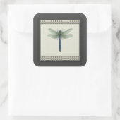 Elegant Blue Dragonfly Vierkante Sticker (Tas)