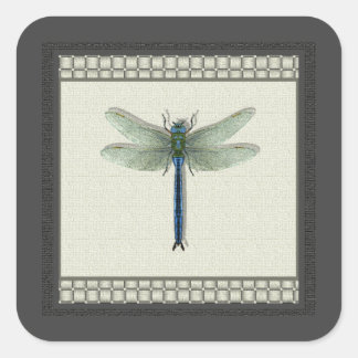 Elegant Blue Dragonfly Vierkante Sticker