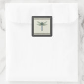 Elegant Blue Dragonfly Vierkante Sticker (Tas)