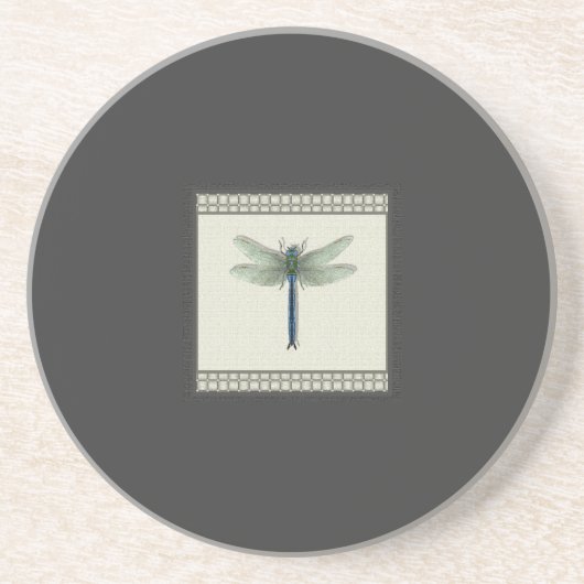 Elegant Blue Dragonfly Zandsteen Onderzetter (Voorkant)
