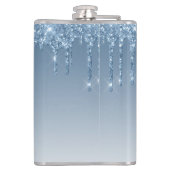 Elegant Blue Driving Faux Glitter Monogram Heupfles (Achterkant)