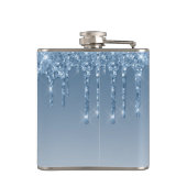 Elegant Blue Driving Faux Glitter Monogram Heupfles (Achterkant)