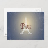 Elegant  Blue Eiffel Tower Paris design Briefkaart (Voorkant / Achterkant)