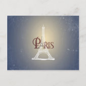 Elegant  Blue Eiffel Tower Paris design Briefkaart (Voorkant)