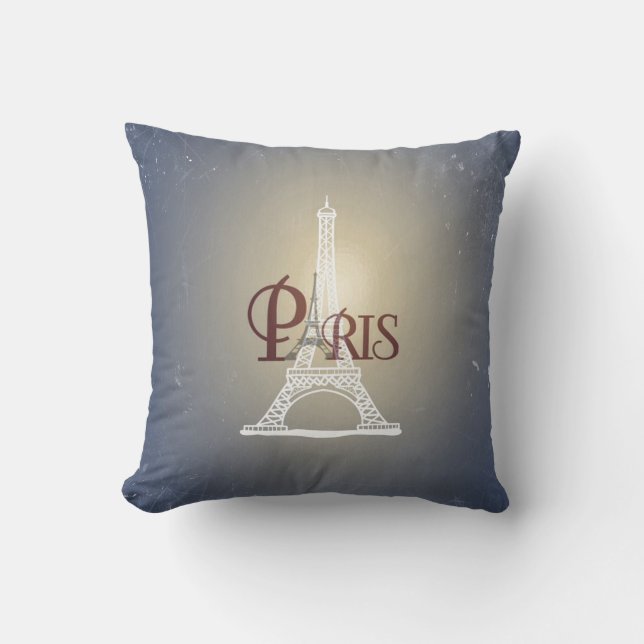 Elegant  Blue Eiffel Tower Paris design Kussen (Voorkant)