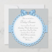 Elegant Blue Elephant Baby shower Kaart (Achterkant)